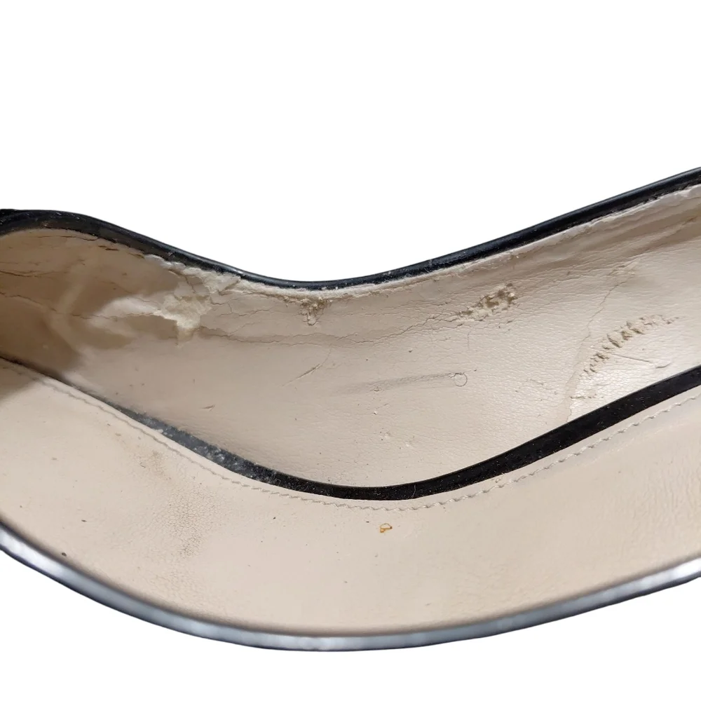 Coach Scarlet Peep-Toe Platform Pumps Black Patent Leather Heels Size 9 - Picture 14 of 15